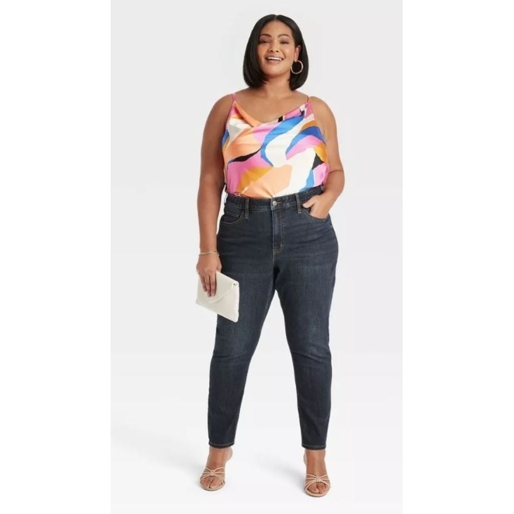 Ava & Viv Women's High-Rise Skinny Stretch Blue Jeans Dark Wash Size 26R